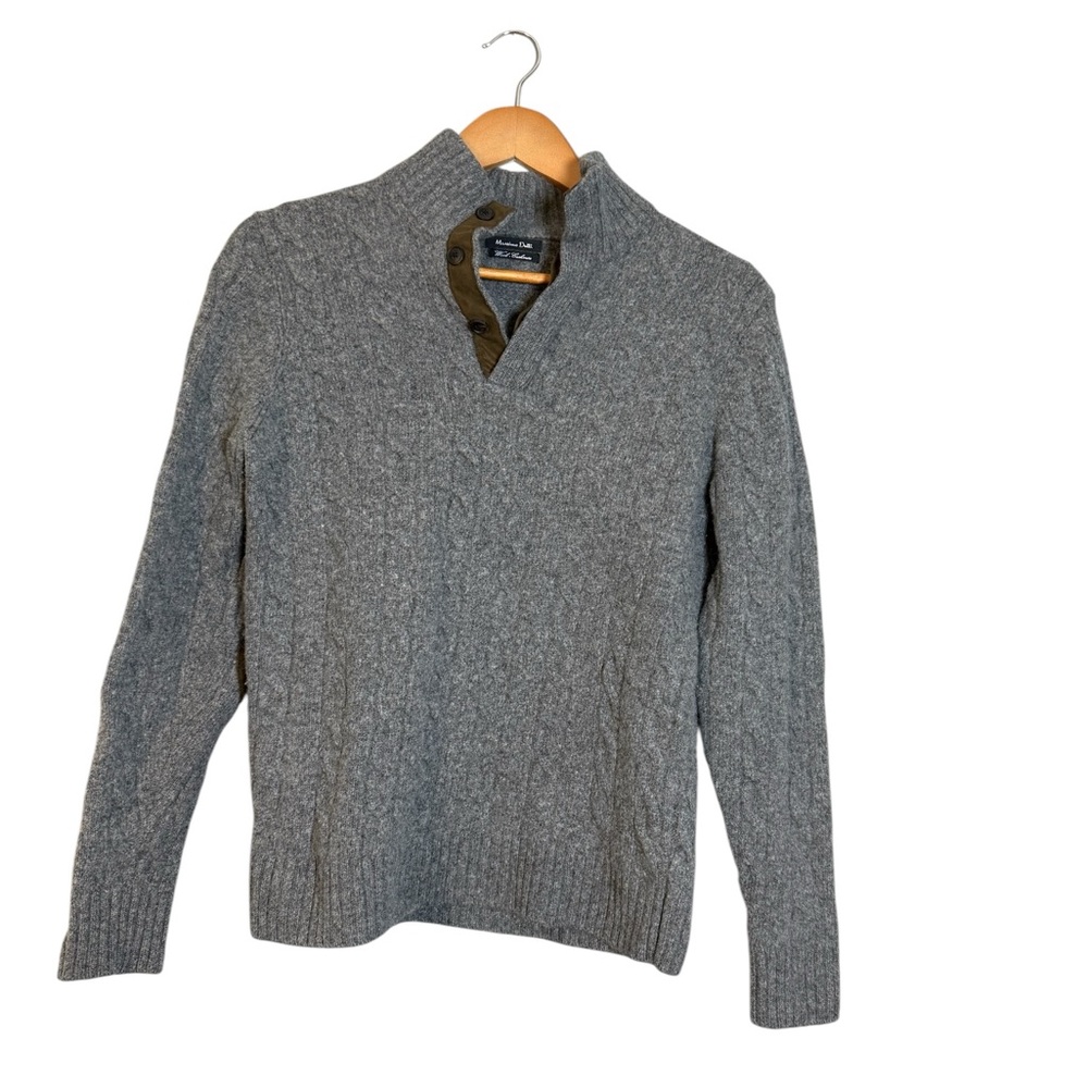 Massimo Dutti V-Neck Gray Sweater for Men
